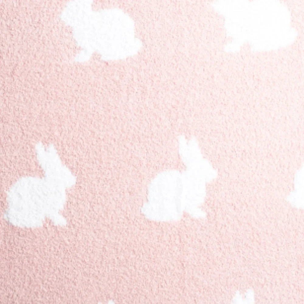The Farmhouse by Rachel Ashwell Feather Knit Pink Easter Bunny Throw Blanket